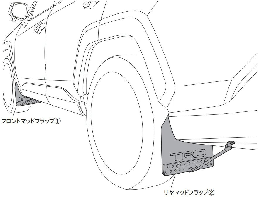 TRD マッドフラップ MS328-42001 レッド RAV4 5 系 2019.4～