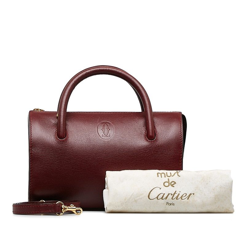 カルティエ マストライン ミニハンドバッグ ミニショルダーバッグ 2WAY ボルドー ワインレッド レザー レディース  CARTIER【228-34146】 - メルカリ