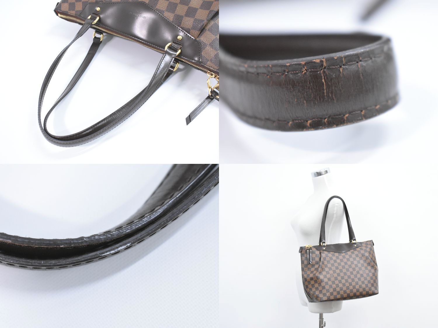 本物 ルイヴィトン LOUIS VUITTON LV ウェストミンスター GM ダミエ エベヌ ショルダーバッグ トートバッグ ブラウン N41103 Westminster ビトン バッグ 中古 本物 ルイヴィトン LOUIS VUITTON LV ウェストミンスター GM ダミエ