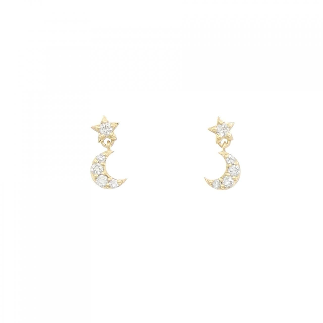 ポンテヴェキオ スター×ムーン ダイヤモンド ピアス 0.12CT