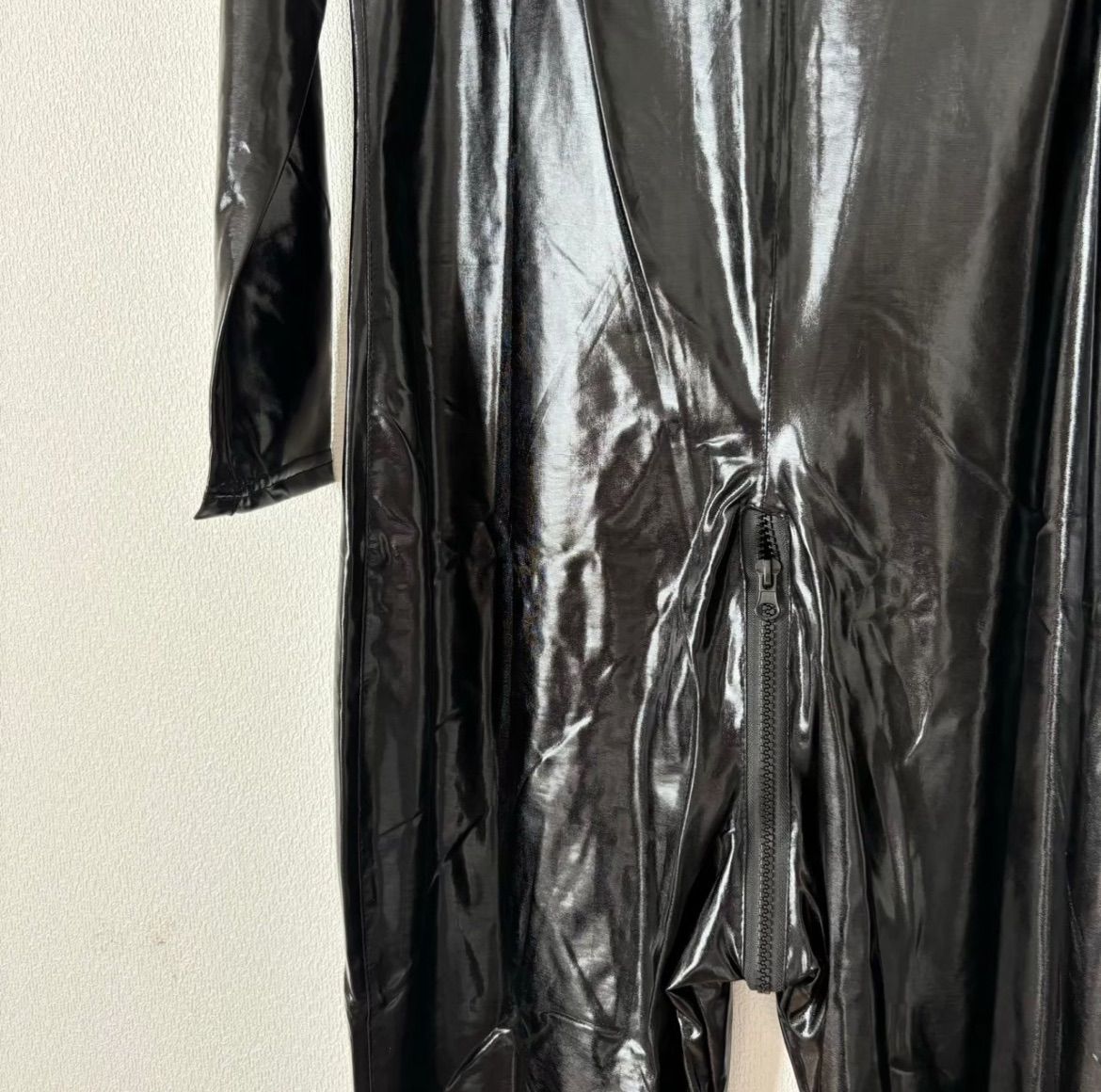 新品 4XL 光沢 フェイクレザー ボディスーツ キャットスーツ