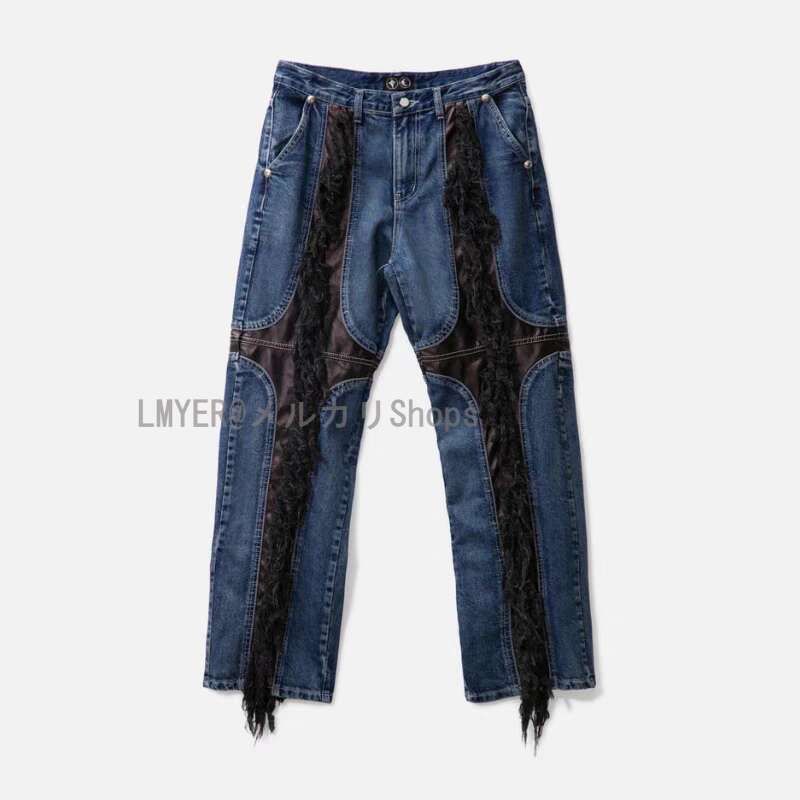 THUG CLUB MOHICAN LEATHER DENIM PANTS サグクラブモヒカンレザー  