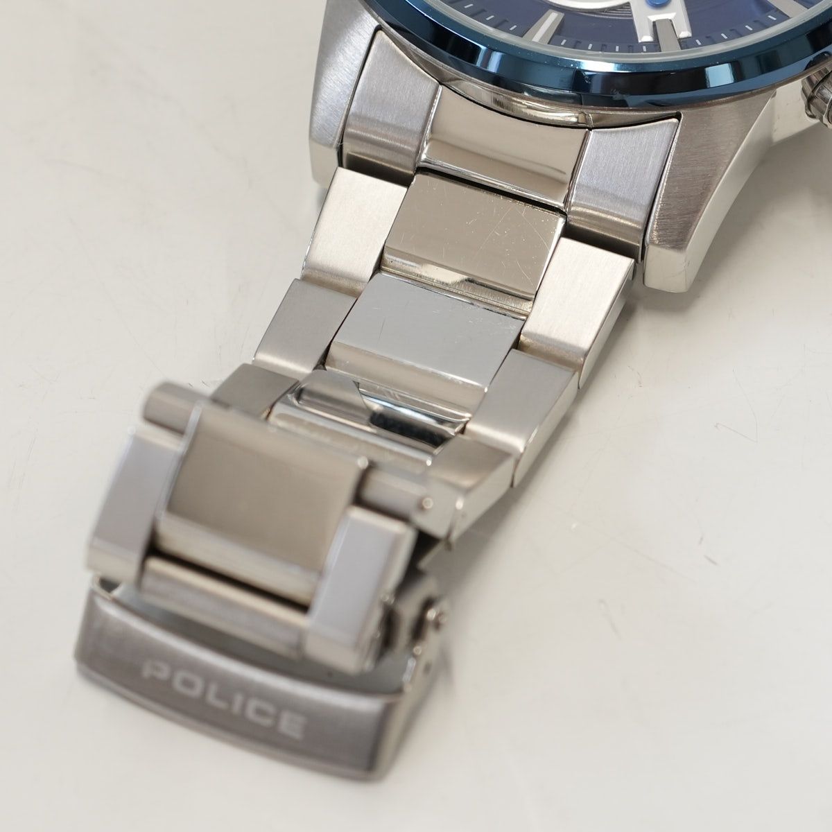 【美品＊稼動品】POLICE/ポリス　メンズ　腕時計　デュアルタイム　デイデイト POLICE ポリス メンズ 腕時計 USED美品 SS クロノグラフ