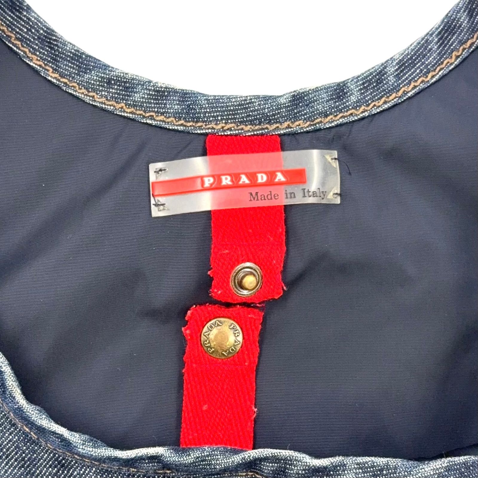 美品　PRADA SPORTS　デニム手提げバッグ PRADA スポーツ デニム インディゴブルー トートバッグ - メルカリ
