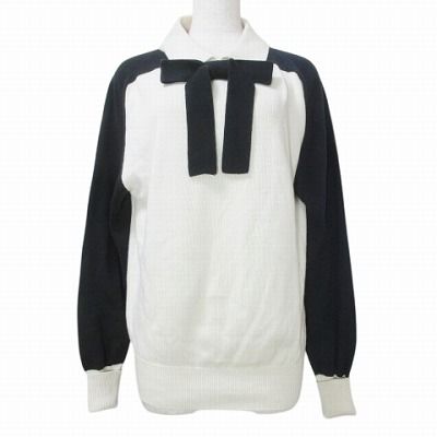 シャネル CHANEL スコットランド製 リボン ニット セーター ココ
