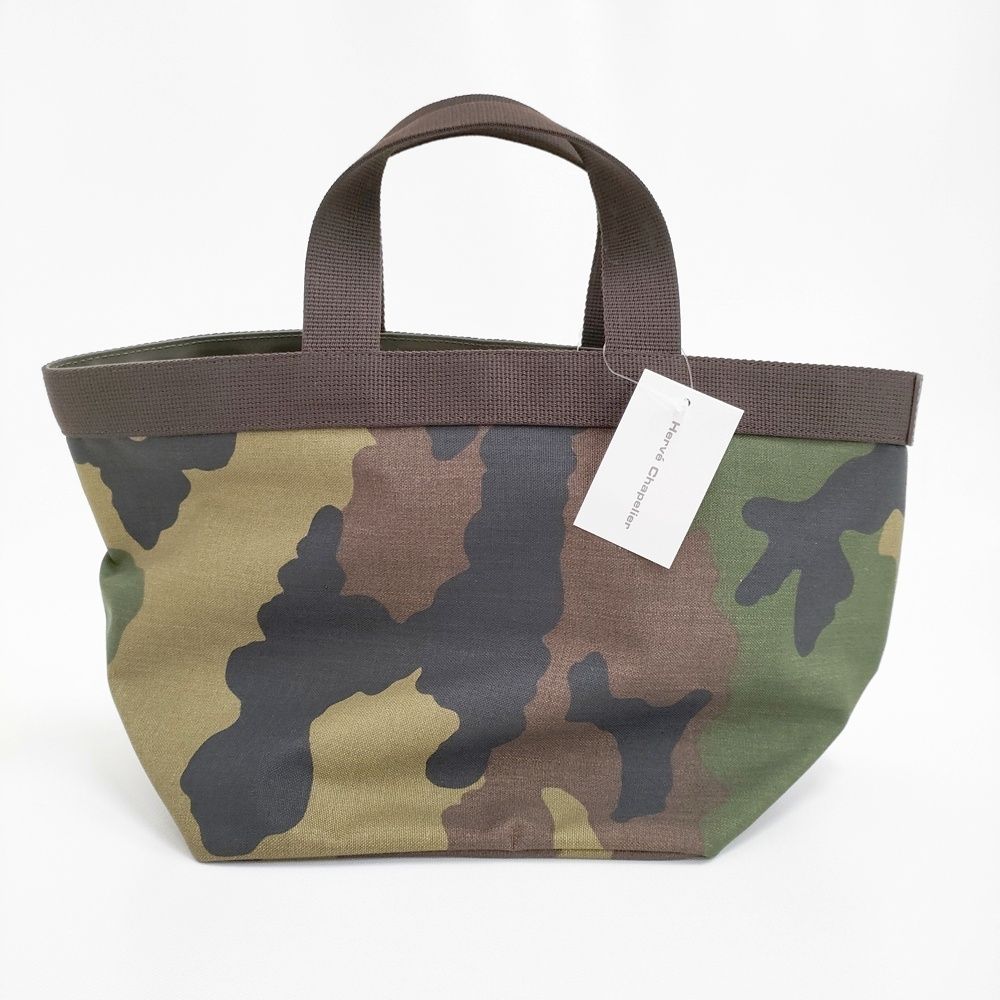Herve Chapelier 新品 707W カモフラージュ コーデュラ舟型トートM