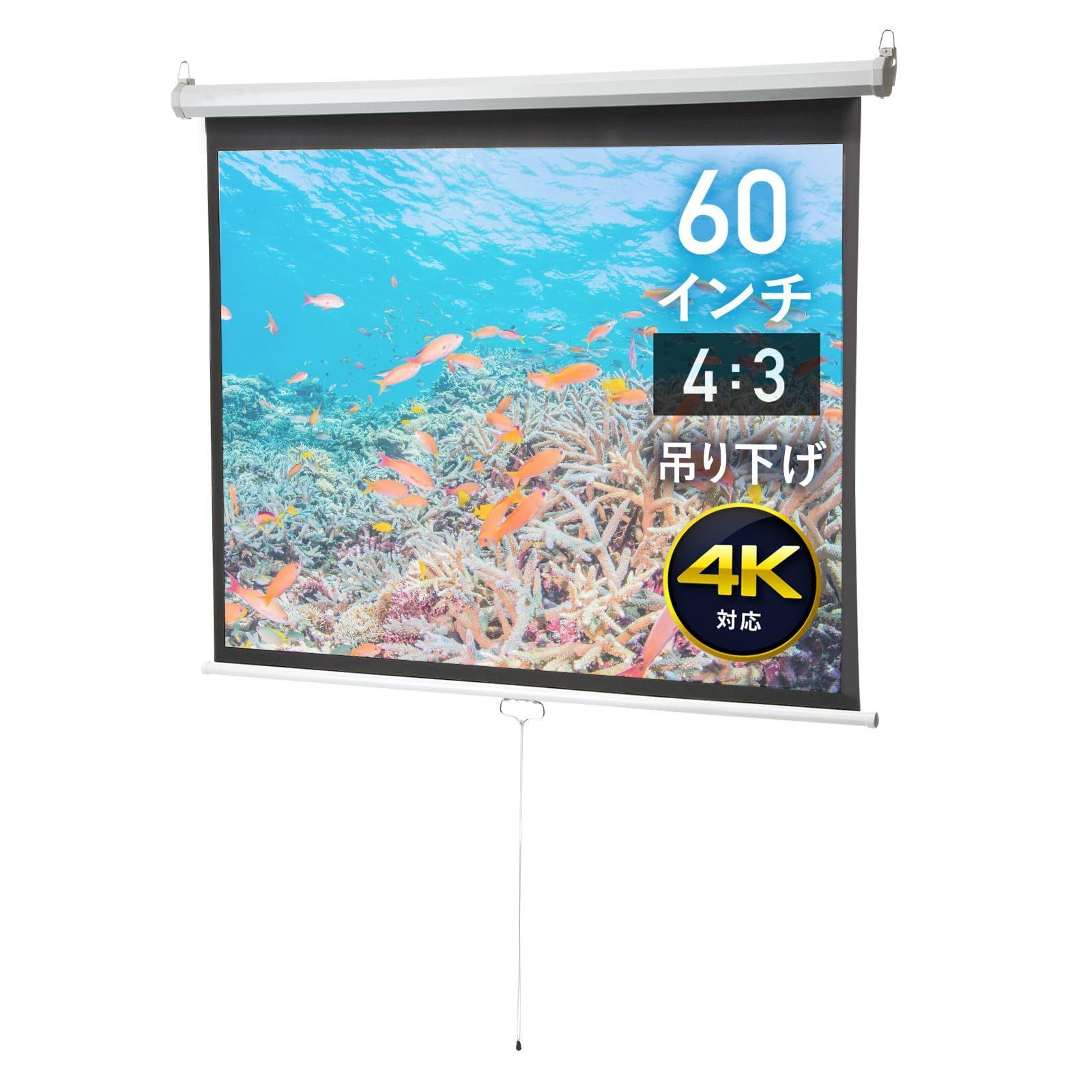 excelimage プロジェクター スクリーン 60インチ 16:9、4K対応 Amazon