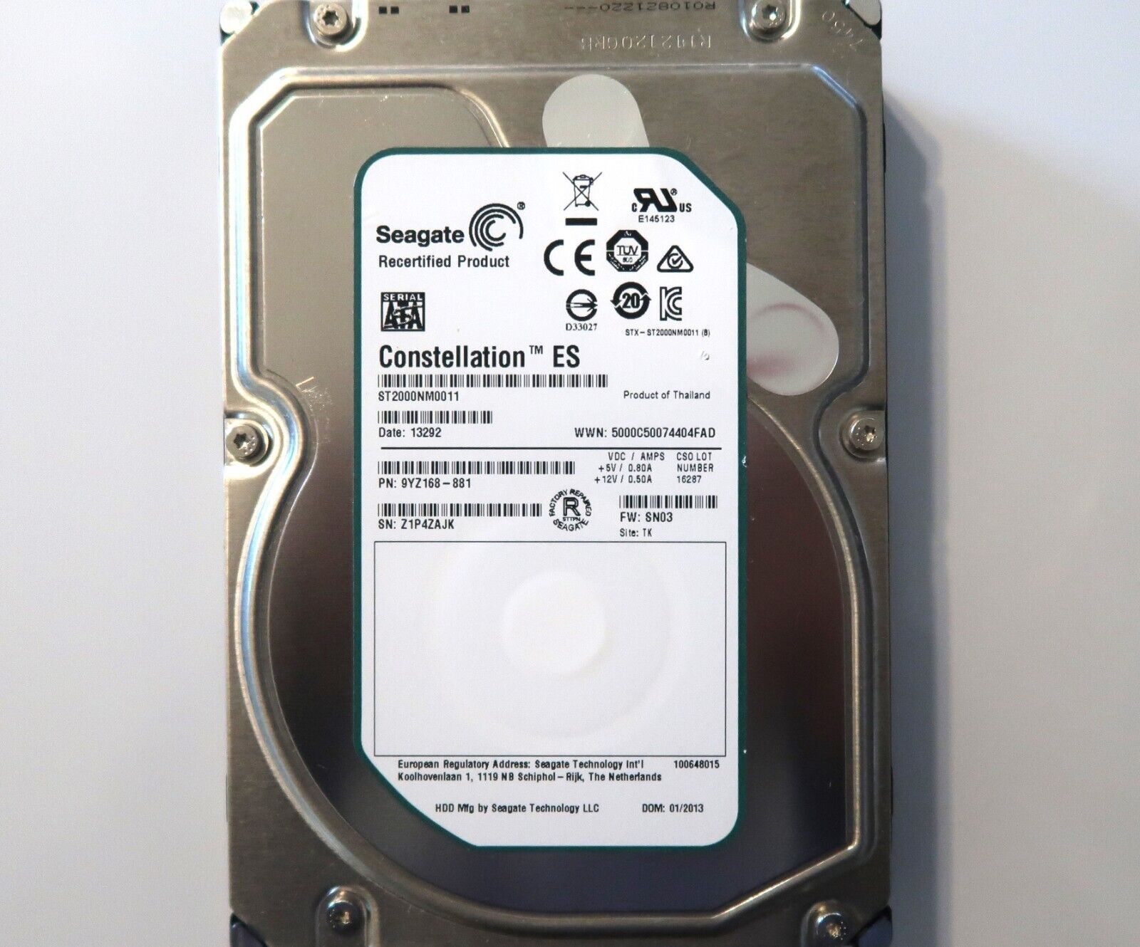 Seagate ST2000NM0011 9YZ168-881 SN03 (Z) TK 2TB 3.5