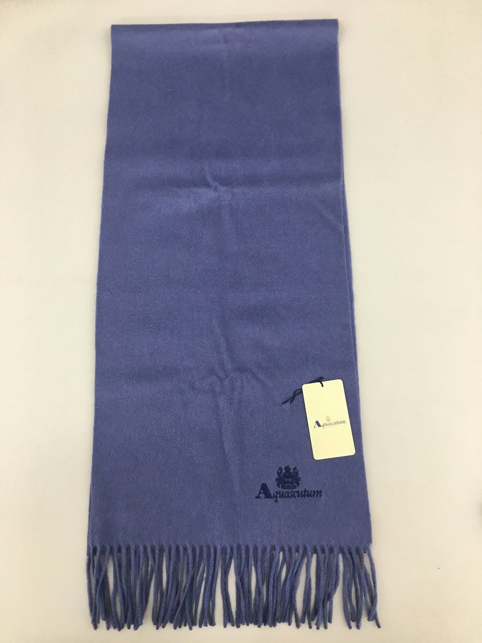 アクアスキュータム Aquascutum マフラー ブルー系 カシミヤ100