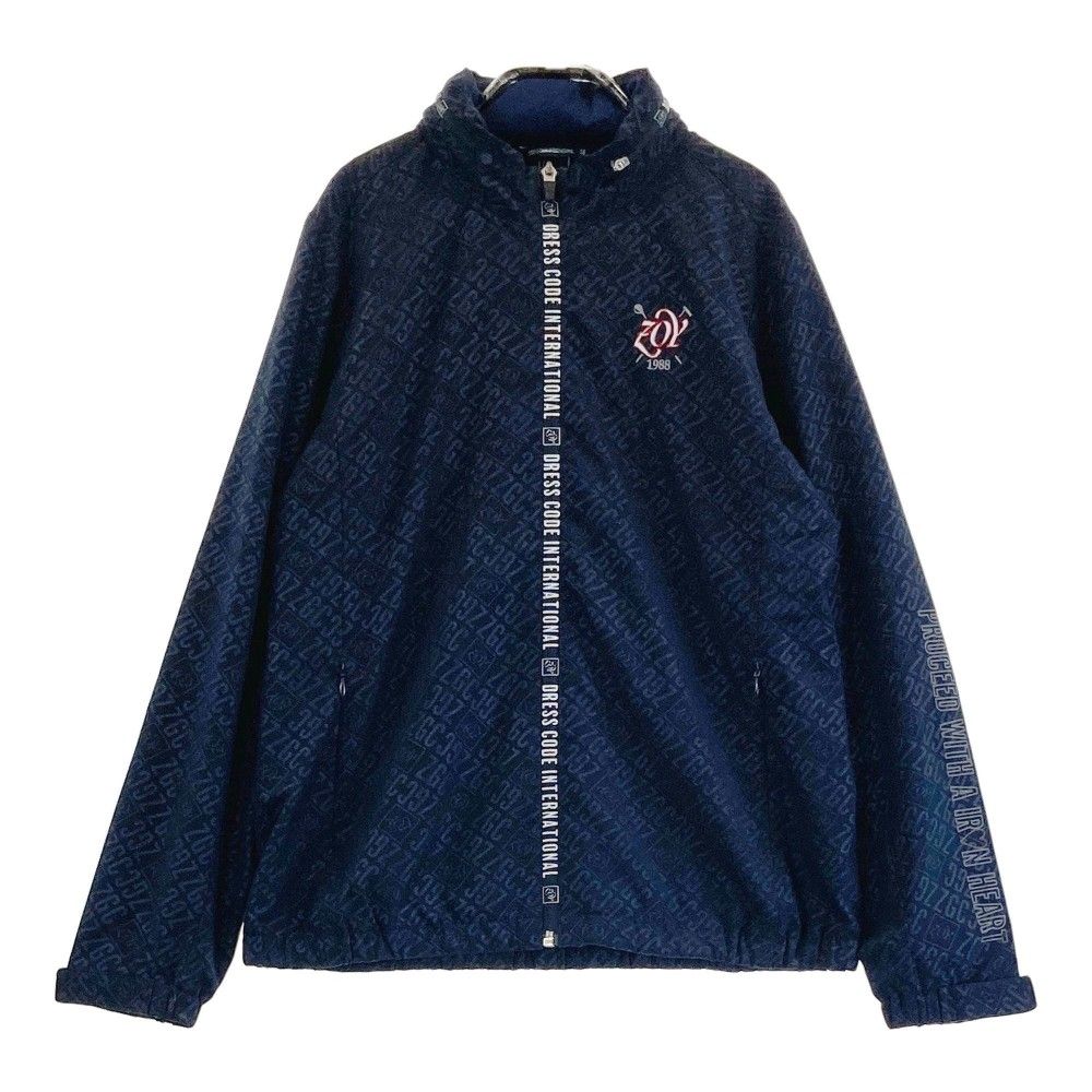 ZOY 総柄ジャケット サイズ：38 ZOY ゾーイ フード付 長袖 ジップジャケット ロゴ総柄