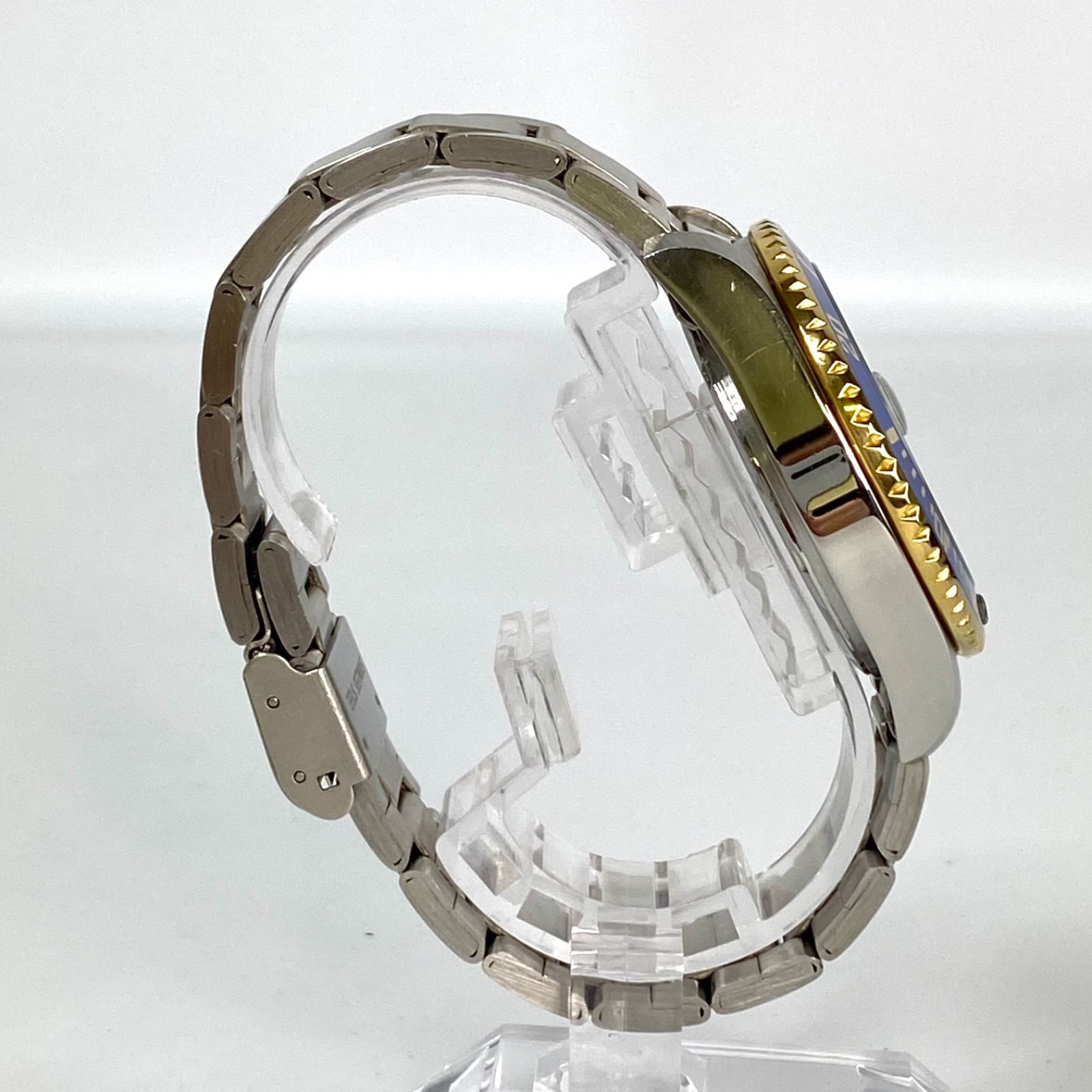 テクノス TAM629 腕時計 デイト コンビカラー ブルーベゼル メンズ 