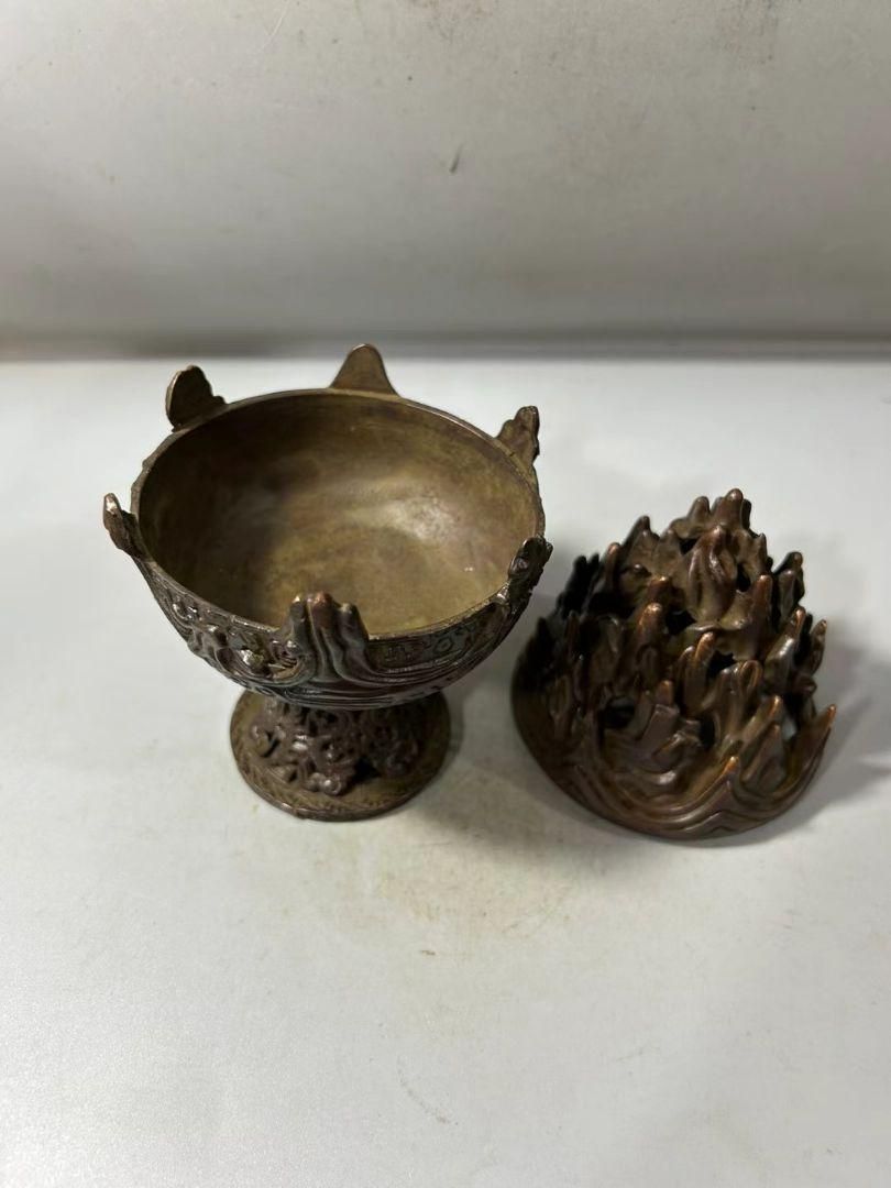 銅 細工 博山炉 禅意香炉 茶室香炉 装飾品 工芸品 置物 - メルカリ
