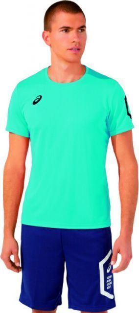 asics アシックス TEAM HEXAGON SS TOP RECYC アクア XL 2031D729 402 | スポーツ メンズ XL 水色 服 衣類 衣料品 トレーニングウェア ウエア チームウェア トップス ドライ半袖シャツ シャツ Tシャツ 半袖