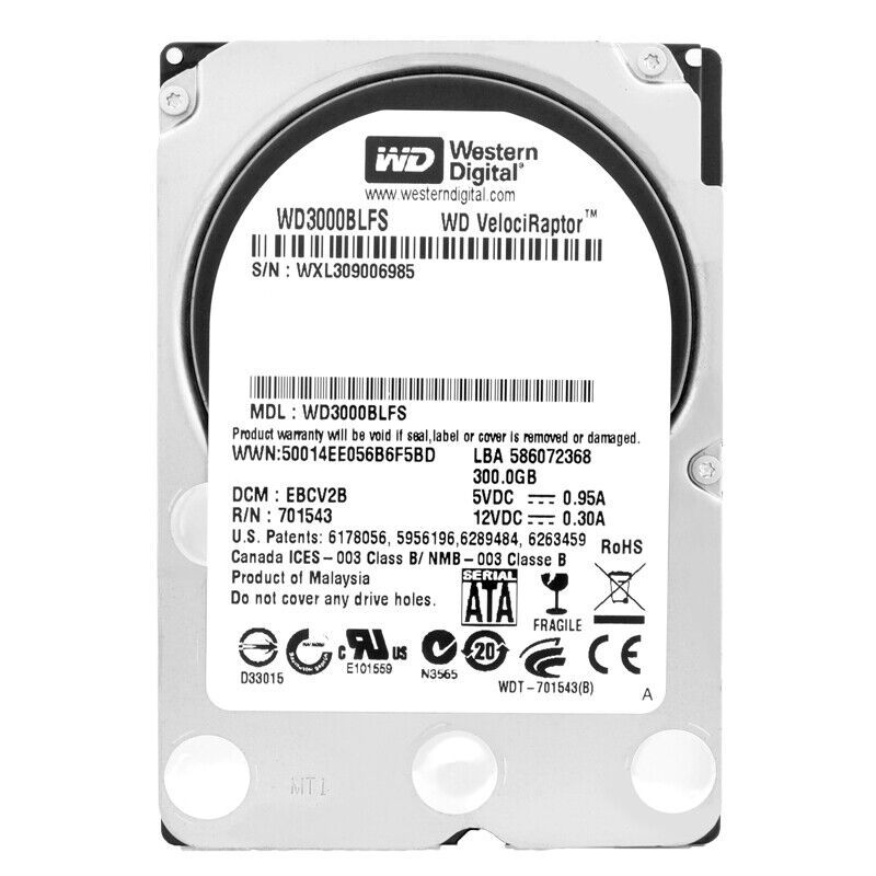 Western Digital 300GB WD3000BLFS 16Mb キャッシュ 10000Rpm SATA II 2.5 インチ ハードドライブ