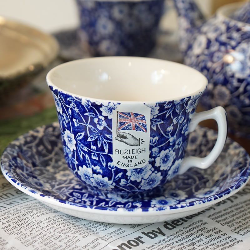 バーレイ プレート　ブルーキャリコ　スクエアディッシュ　25㎝　burleigh Burleigh ブルーキャリコスクエアディッシュ25cm Burleigh バーレイ