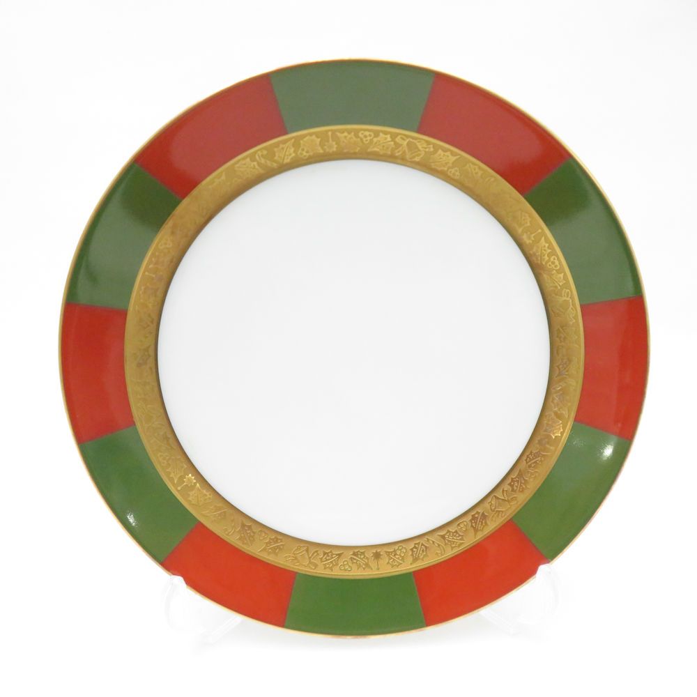 OKURA 大倉陶園 歳時記 クリスマス 中皿 2枚 ペア 16cmプレート パン ケーキ 金彩 SM4665A3