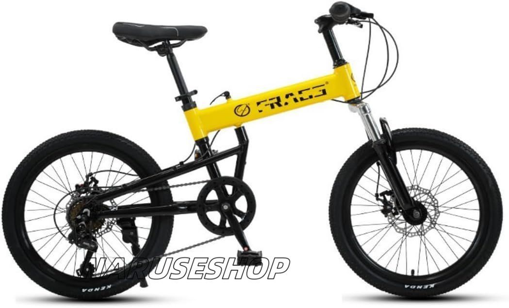 子供用自転車 20インチ アルミフレーム 7段変速 180°反転して折りたたむ 軽量 Vブレーキ フロントサスペンション クイックリリース マウン