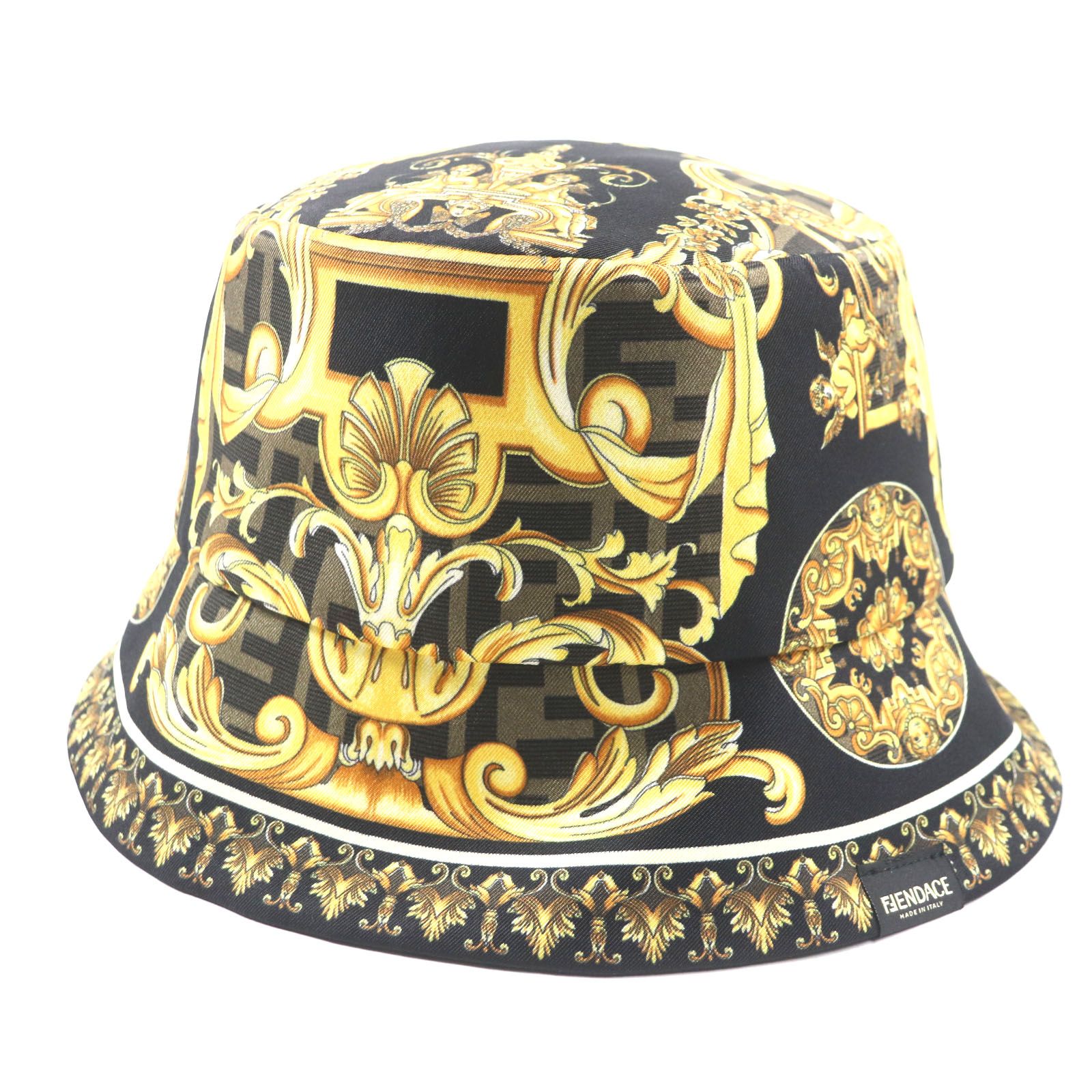 極美品▽FENDI VERSACE フェンディ ヴェルサーチ FXQ698 総柄 ズッカ柄  