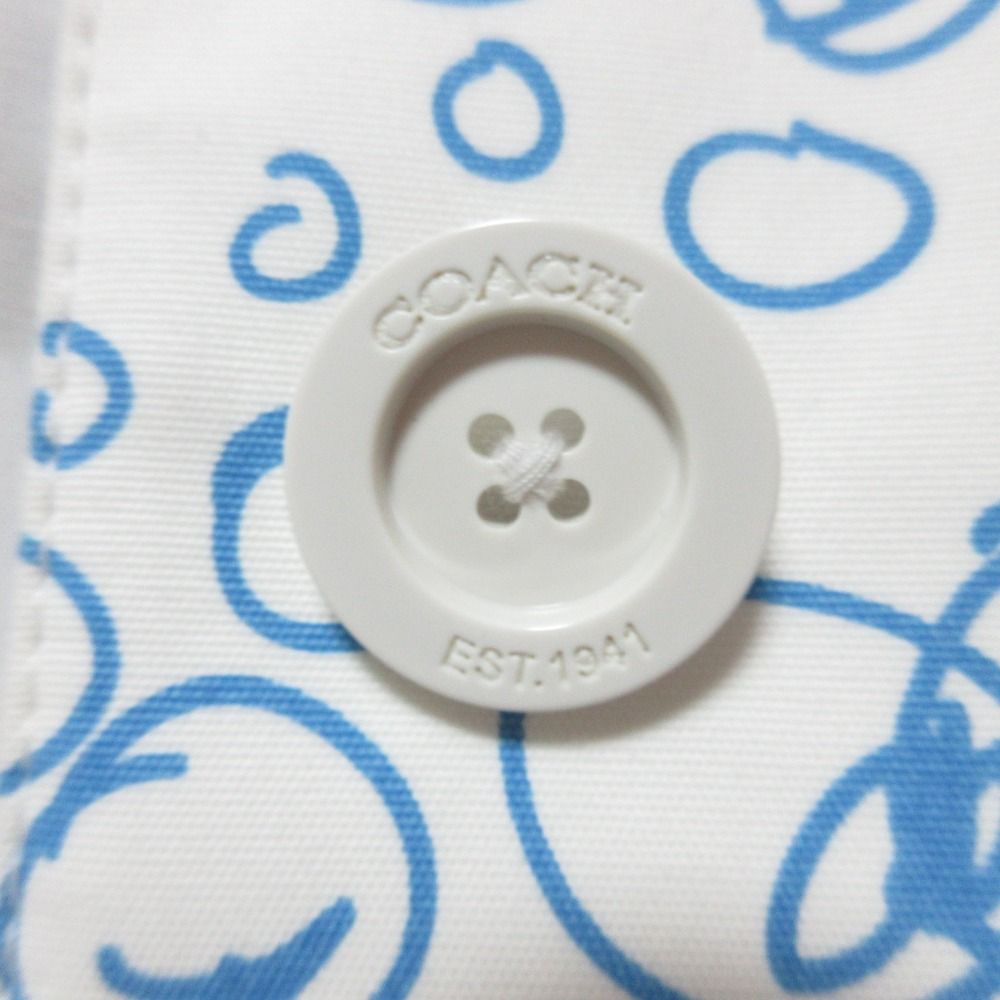 良品 COACH コーチ バブルプリント 総柄 比翼 ステンカラーコート 2  