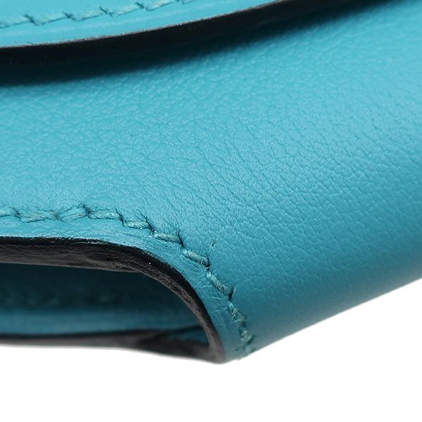 エルメス HERMES ショルダーバッグ ミニ コンヴォワイユール ヴォースイフト ターコイズ シルバー金具 青 ショルダーウォレット □R刻印 【箱】【中古】 エルメス HERMES ショルダーバッグ ミニ コンヴォワイユール ヴォー