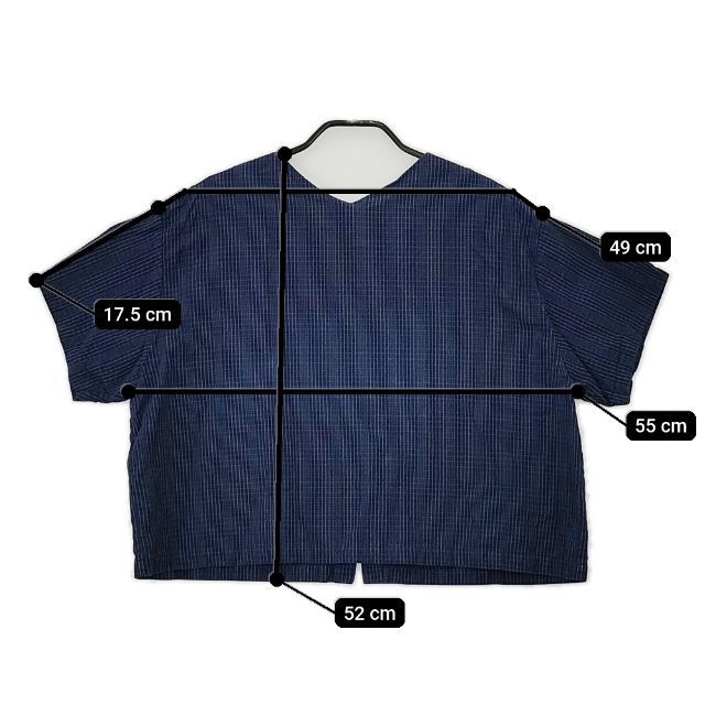 Lin francais d'antan Arnaud アルノー バックボタン 半袖 コットンリネン ブラウス シャツ ブルー ランフランセダンタン 5-0709S 247370 Lin francais d'antan Arnaud アルノー バックボタン 半袖