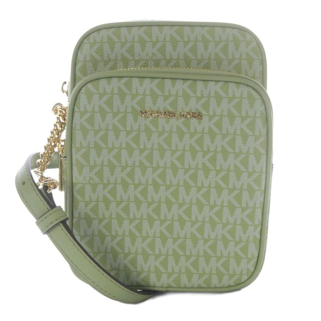 マイケルコース MICHAEL KORS 24年 JET SET TRAVEL NS チェーン クロスボディ ミディアム ショルダーバッグ ロゴ 緑
