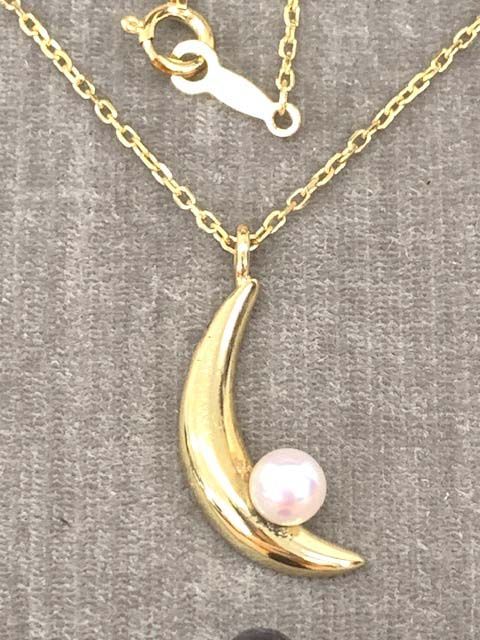 本日限定MIKIMOTO☆K18YGベビーパールペンダントネックレス磨き済☆美品 MIKIMOTO☆K18YGベビーパールペンダントネックレス☆仕上げ磨き