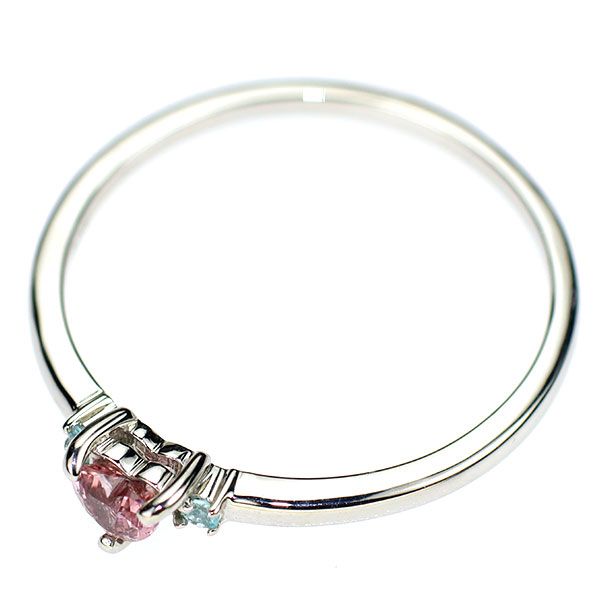 Pt900 ハートシェイプ パパラチアサファイア パライバトルマリン リング 0.165ct PT0.01ct エスコレ