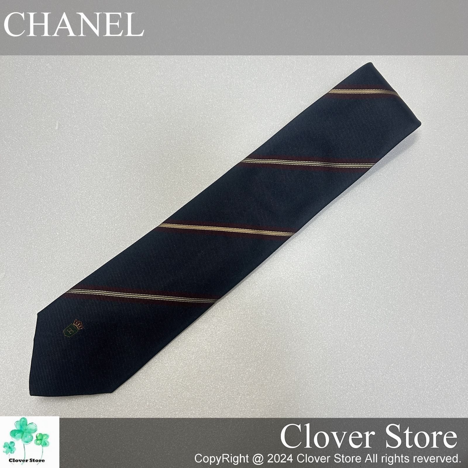 最終価格！ 【美品Aランク】 CHANEL シャネル ネクタイ 剣先8cm ダーク