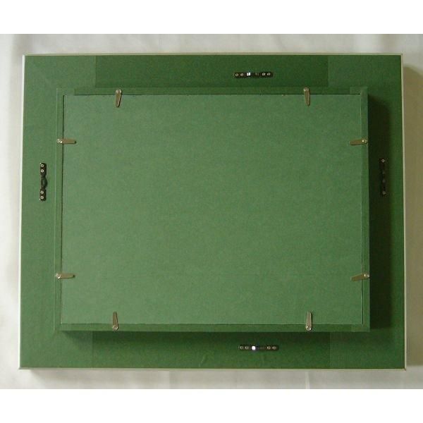 新品）ゴールドフレーム 油彩額縁 緑色マット付き6号F用