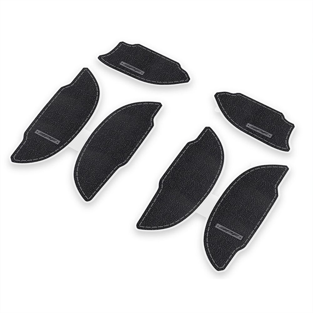 キャラバン E26系 ドアハンドルプロテクター EXM-05 IPF リア フロント 6枚入り 4ドア分ドア傷防止 キズ防止 高品質PVC ブラック レザー調 E1E1 BRIGHTFACE_UK