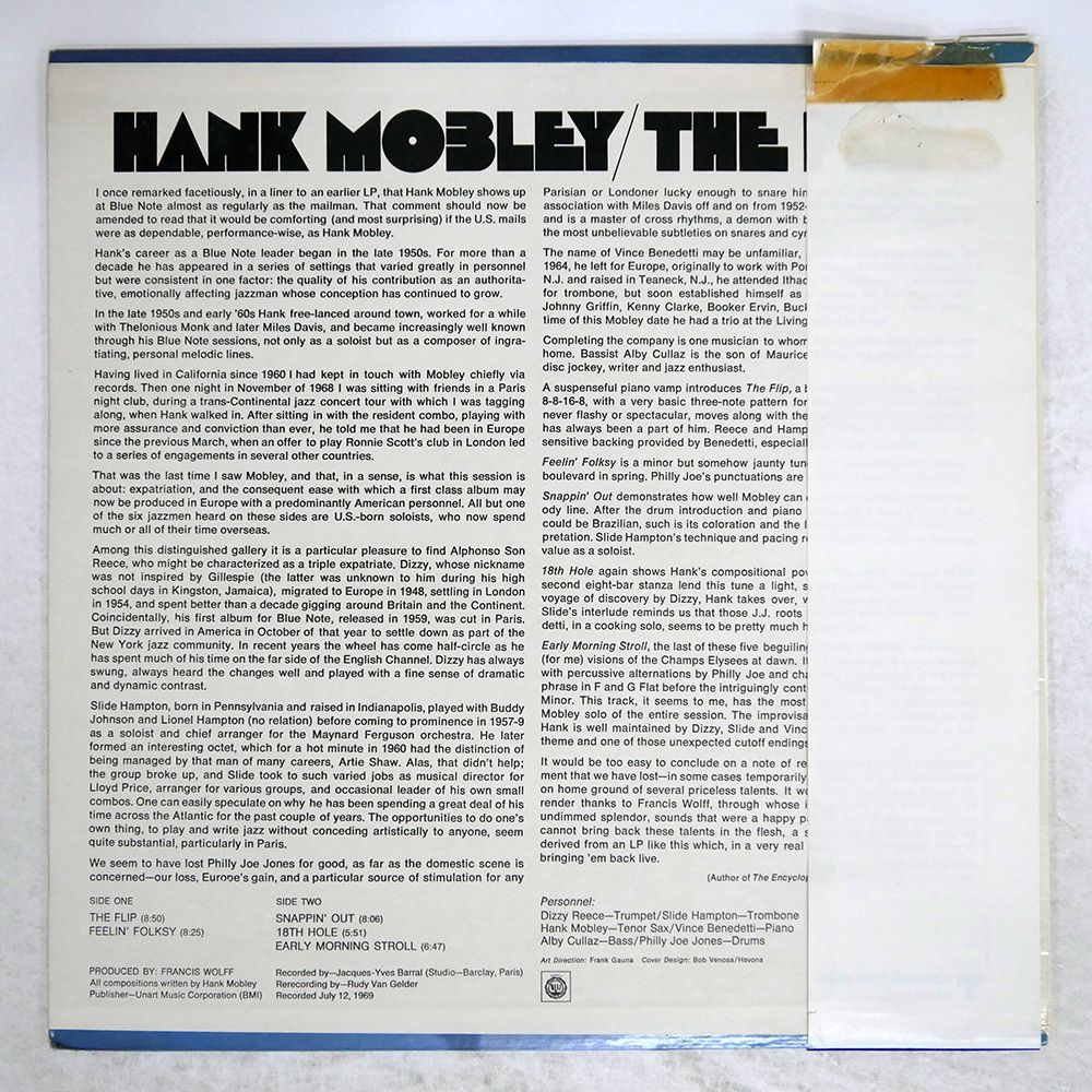 帯 US盤 HANK MOBLEY/FLIP/BLUE NOTE BST84329 LP - メルカリ