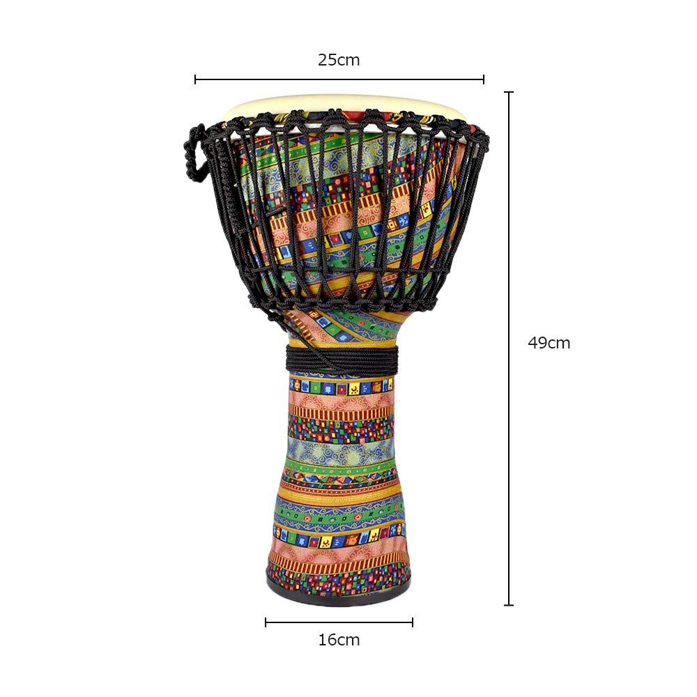 Ennbom ジャンベ ハンドドラム パーカッション African Style Djembe 打楽器 民族楽器 飾り物 収納バッグ付き 10インチ