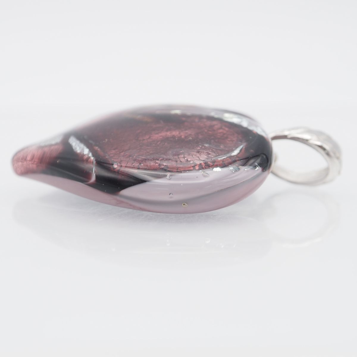 G252 MURANO GLASS ムラーノ ガラス ペンダント トップ ベネチアンガラス ハート デザイン シルバー チャーム ヘッド - メルカリ