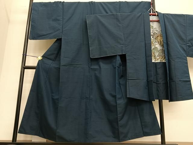 平和屋着物●男性 紬 アンサンブル 霞文 正絹 BAAT3200hv