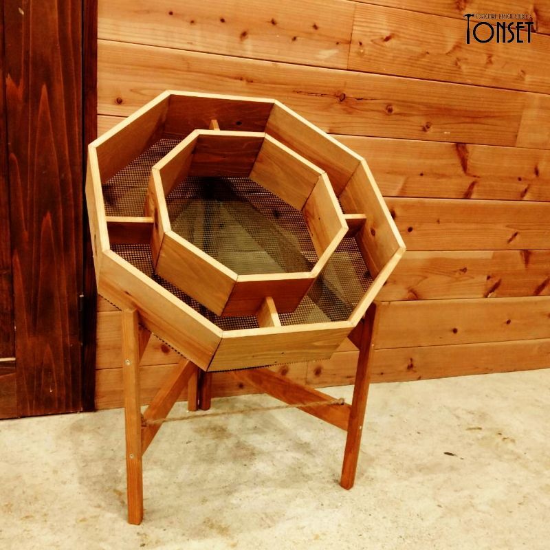 スタンド付き8角形リースプランター 大 オークcol