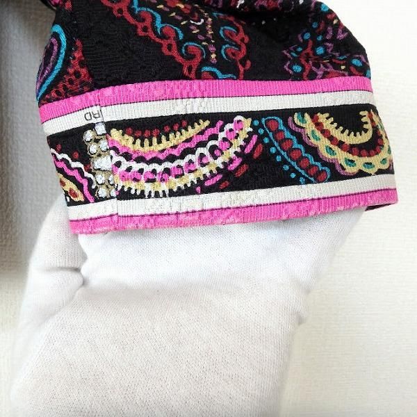 anc レオナール LEONARD ジャケット 11AR 黒 マルチ ペイズリー柄