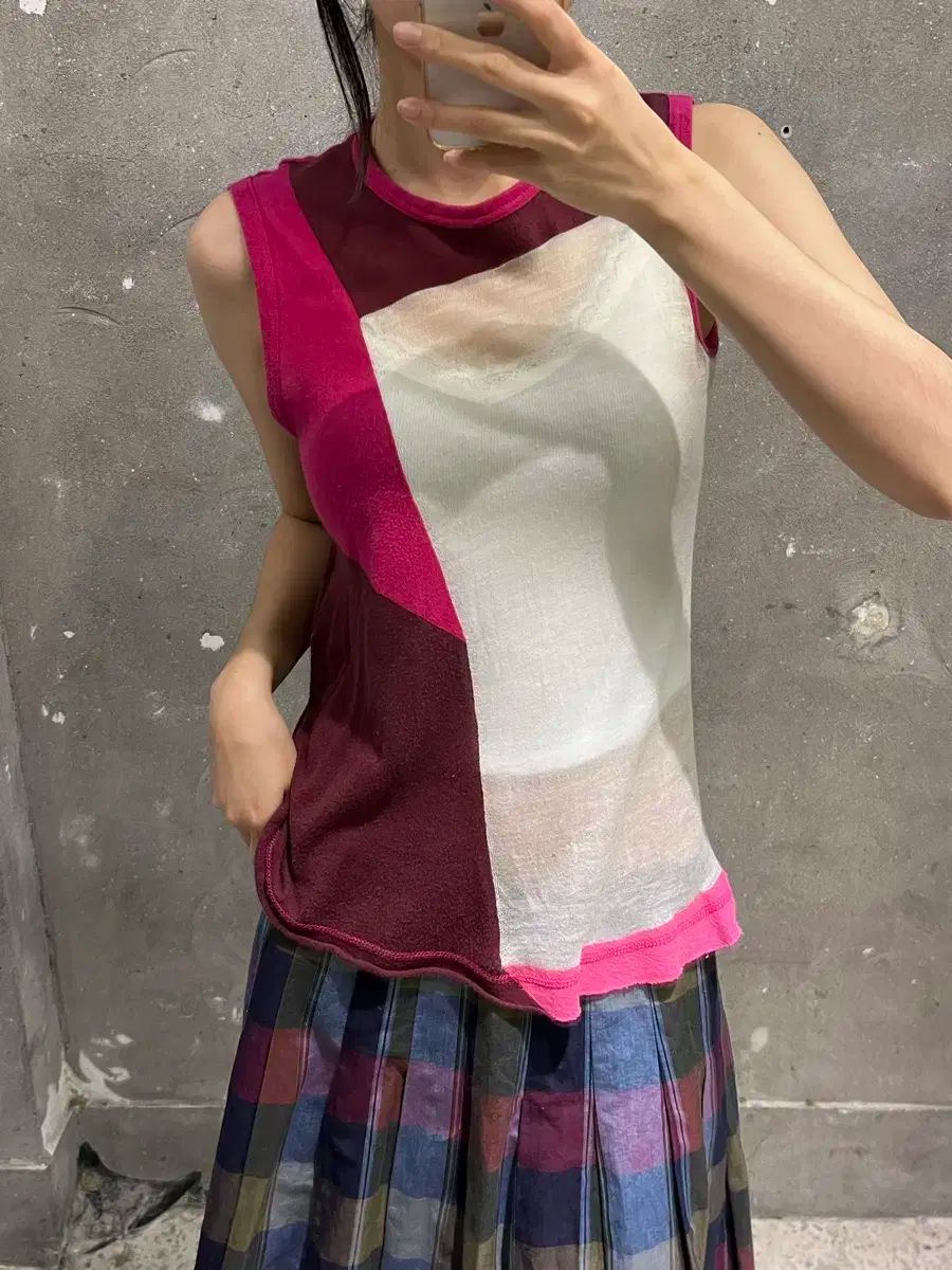Comme des Garcons COMME des GARCONS コム デ ギャルソン トリコット パッチワーク ノースリーブ
