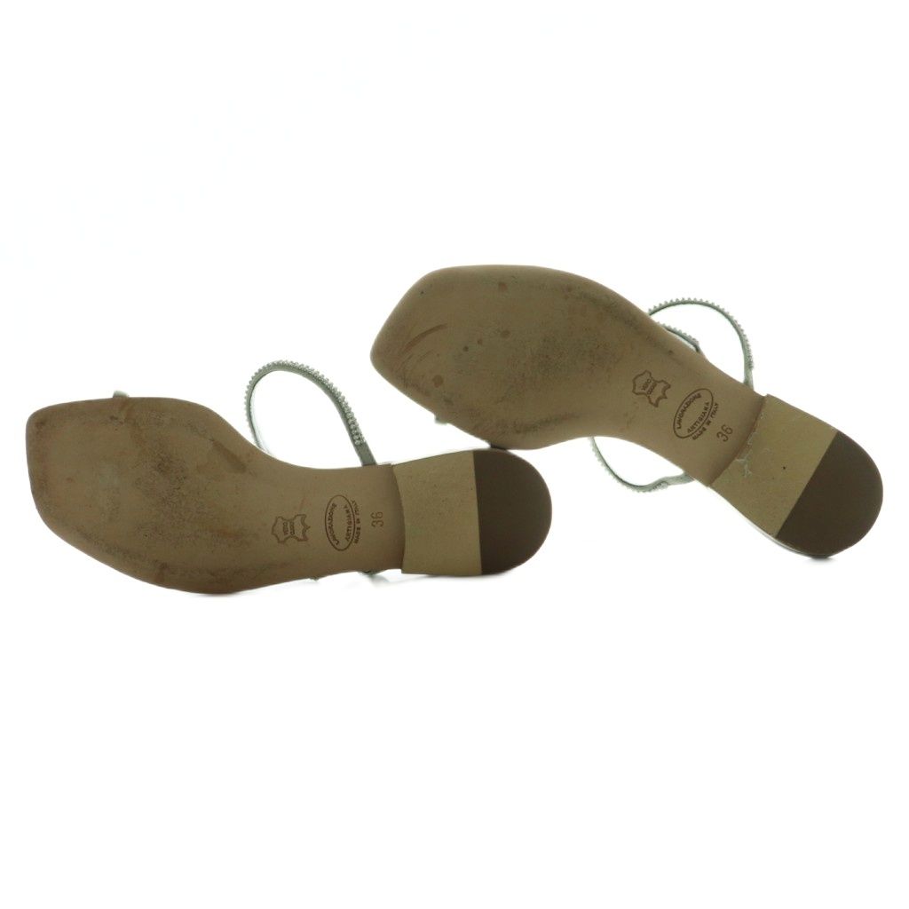 ビジューフラットサンダル