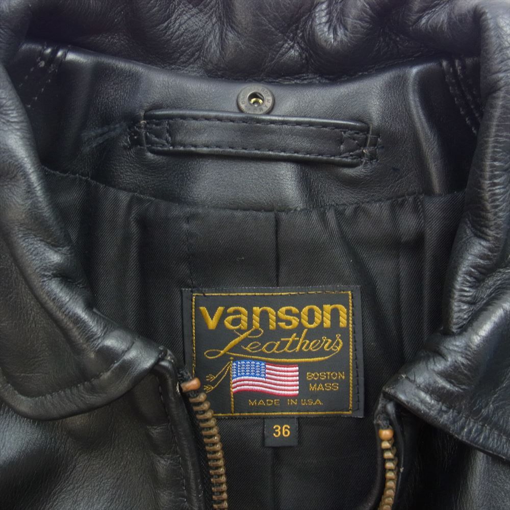 VANSON バンソン ジャケット ENF ENFIELD エンフィールド シングル ライダース ブラック系 36