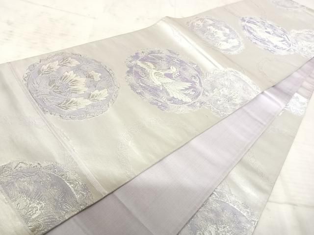 鳳凰に蜀江紋と花模様の袋帯　着物　125w 袋帯 鳳凰 立涌 菊花 牡丹 桐の花 葵 金糸 唐織 着物 091a d