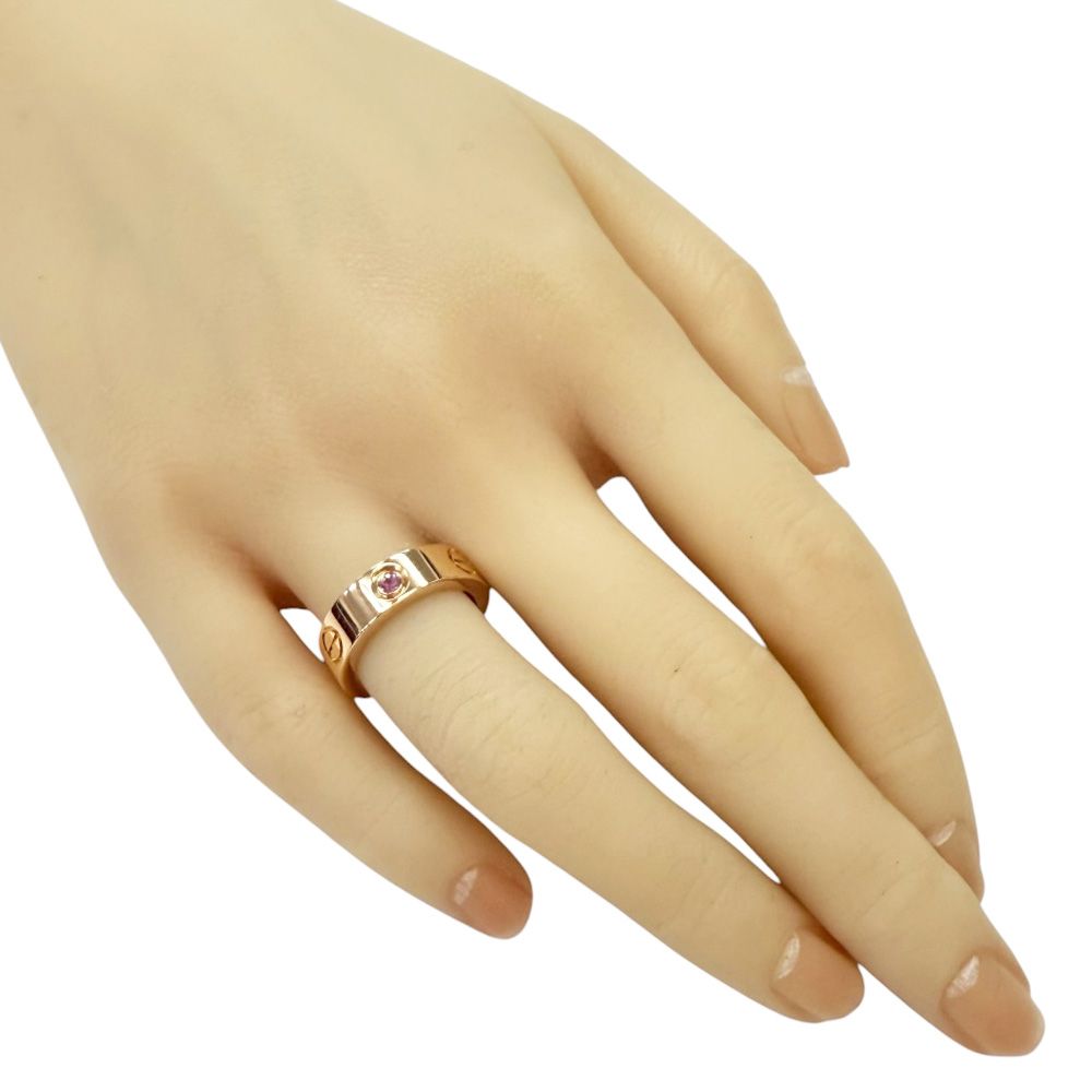 カルティエ ラブ リング 指輪 9号 18金 K18ピンクゴールド ピンクサファイア レディース CARTIER カルティエ