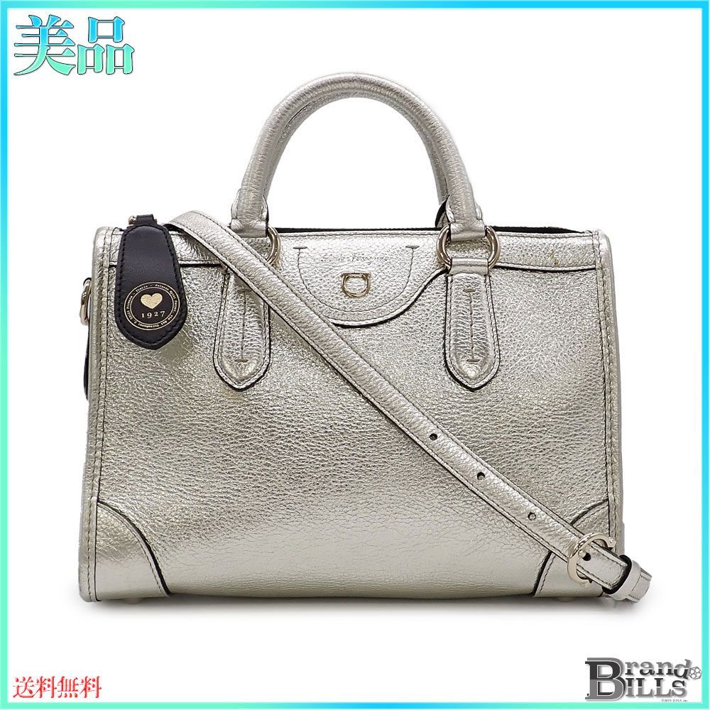 フェラガモ2way ショルダーバッグハンドバッグガンチーニゴールド金具