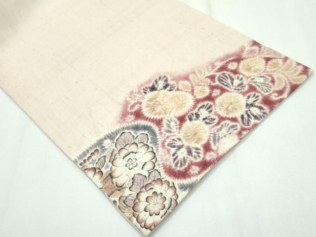 平和屋本店■極上　十七代京屋林蔵　太鼓柄袋帯　本場結城紬地　辻が花　絞り　共箱付き　逸品　CZAA2613s5 平和屋本店□極上 十七代京屋林蔵 太鼓柄袋帯 本場結城紬地 辻が花