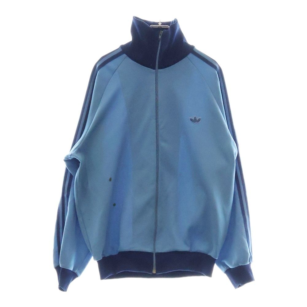 adidas アディダス 80S VINTAGE デサント製 トレフォイルロゴ後期 ヴィンテージ トラックジャケット ブルー ADS-4F