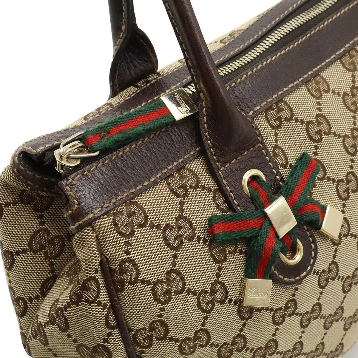 グッチ GGキャンバス プリンシー ハンドバッグ 177052 美品 GUCCI グッチ プリンシー ゴールド GGキャンバス /レザー