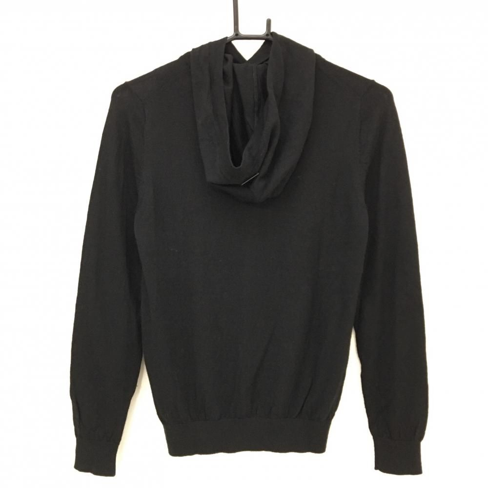 超 マスターバニー フード付セーター 黒 ロゴ白 カシミヤ混 フード取外し可 レディース 0 S ゴルフウェア MASTER BUNNY EDITION