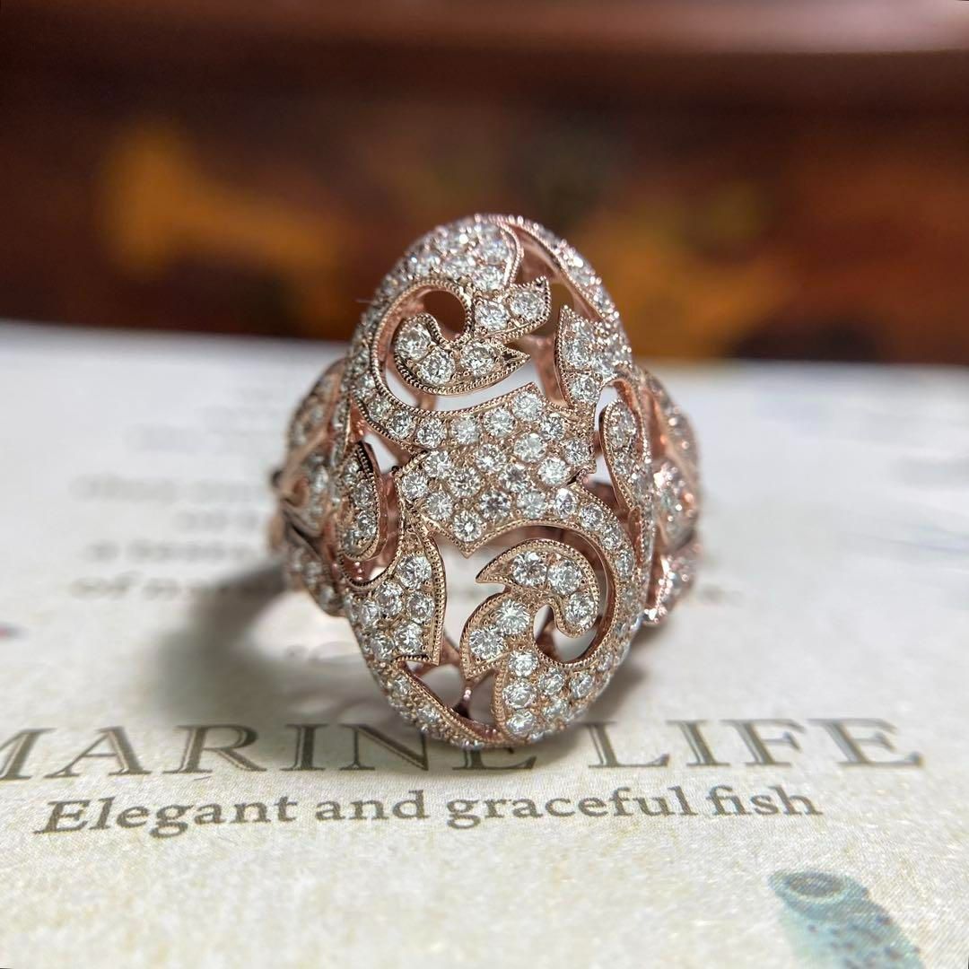 k18 カールブラックバーン アールヌーボー彫刻 ダイヤモンド1.02ct リング 指輪