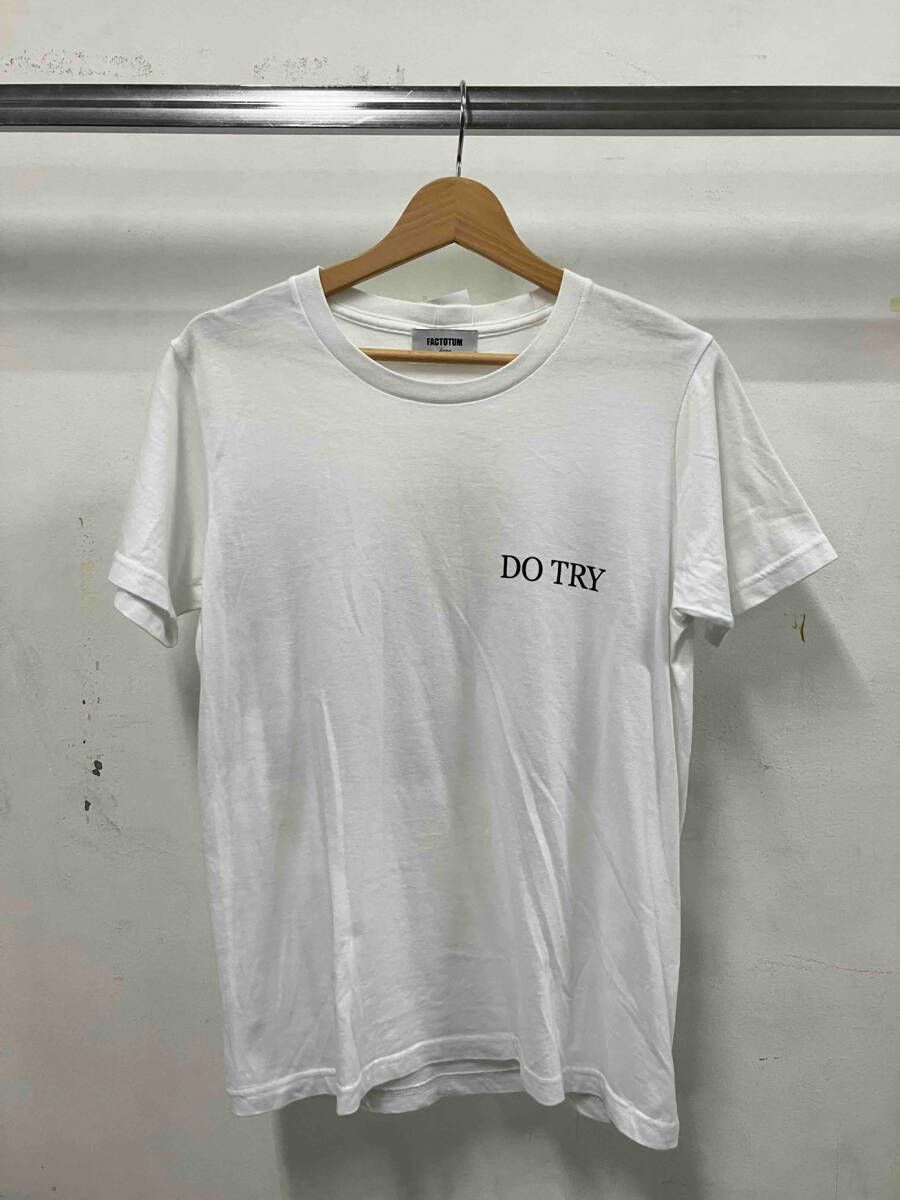 FACTOTUM ファクトタム フォトTシャツ 半袖Tシャツ チャールズ ブコウスキー プリントTシャツ サイズ44 ホワイト