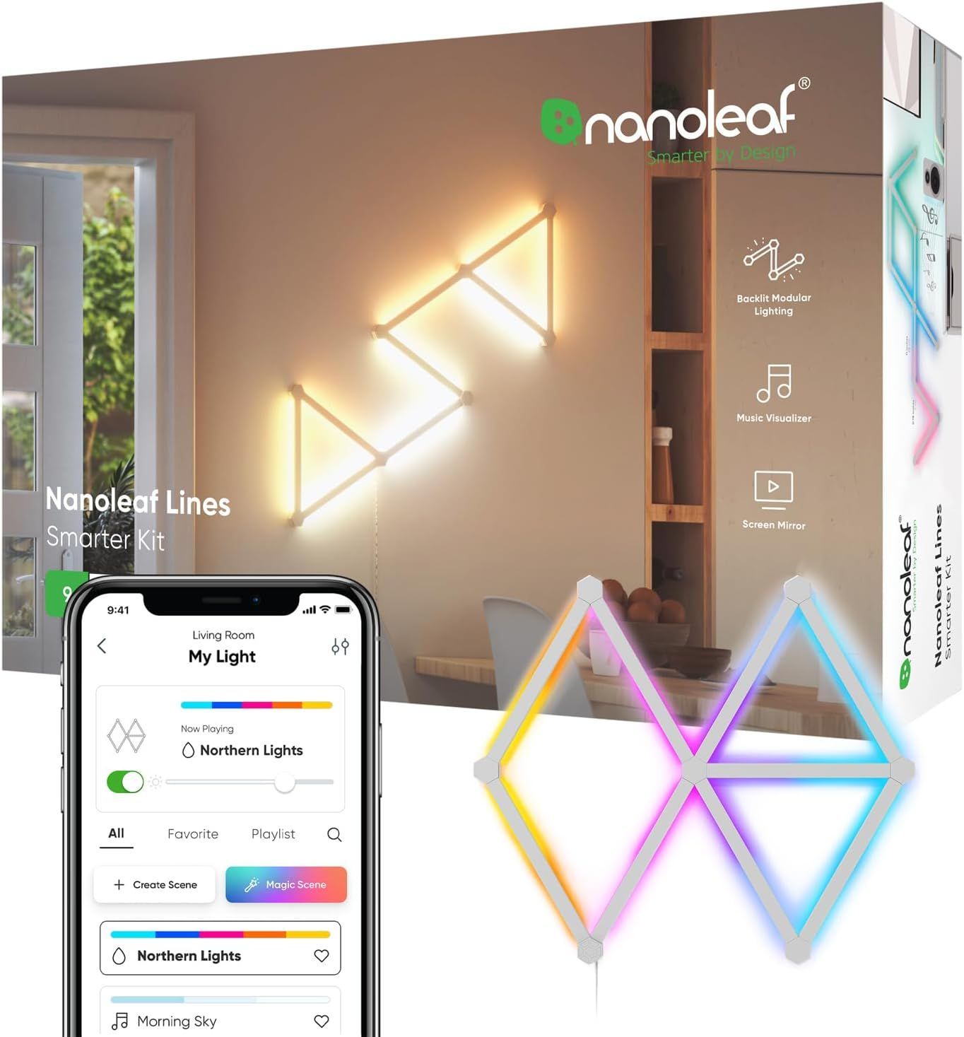 Nanoleaf Lines 60° スターターキット 9本入り NL59-K-0006LW-9PK ナノリーフ